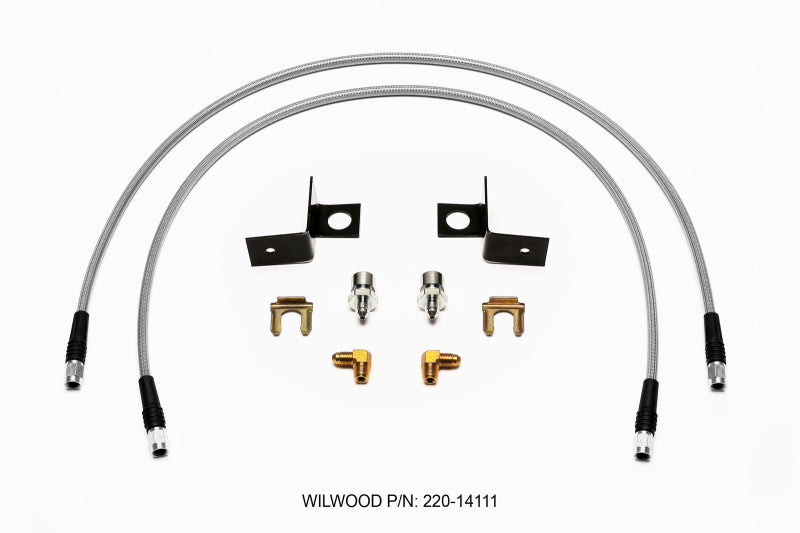 WIL Flexline Brake Hose - Wilwood Flexline Kit 30 inch -3 3/8-24 IF 1/8 NPT 90 Degree
