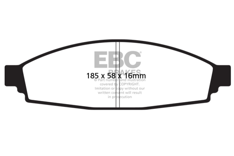 EBC Ultimax2 Brake Pad Sets - EBC 2003-2006 Lincoln Aviator 4.6L Ultimax2 Front Brake Pads