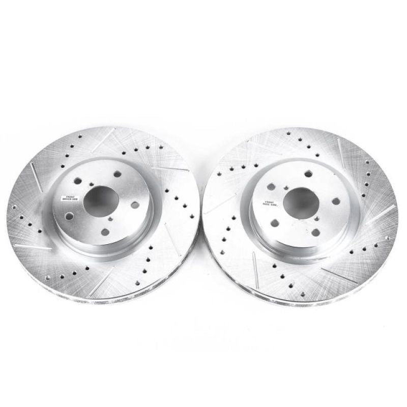 PSB Evolution Drill/Slot Rotor - Power Stop 05-14 Subaru Impreza Front Evolution Drilled & Slotted Rotors - Pair