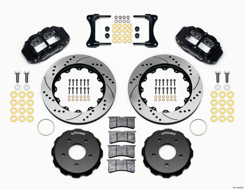 WIL Superlite Brake Kit - Wilwood Narrow Superlite 4R Front Hat Kit 14.00in Drill 2007-Up Jeep Wrangler