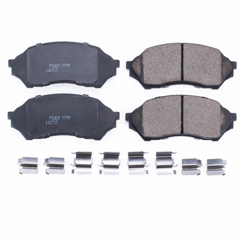 PSB Z17 Evolution Brake Pads - Power Stop 99-01 Mazda Protege Front Z17 Evolution Ceramic Brake Pads w/Hardware