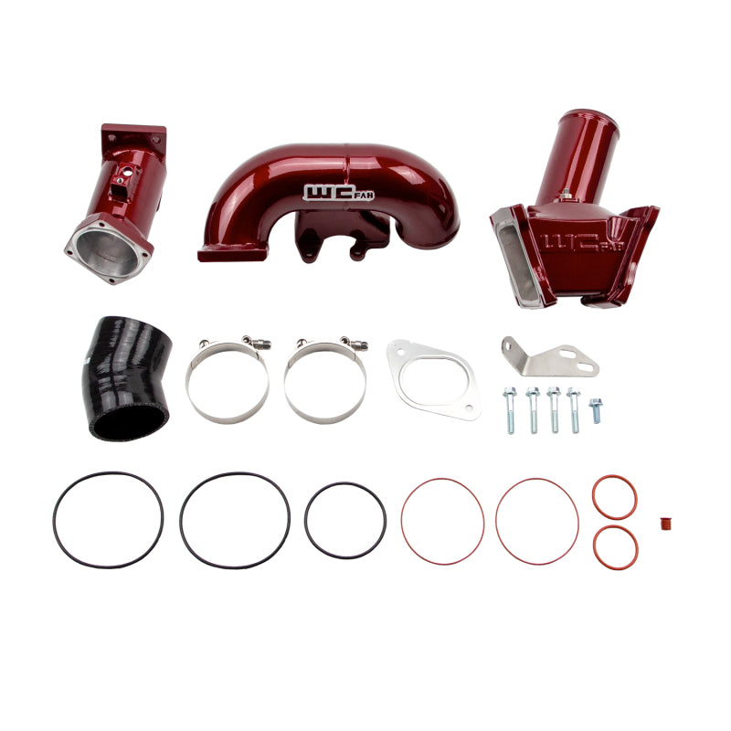 WCF Y-Bridge Kit - Wehrli 2007.5-2010 LMM Duramax High Flow 3in Y-Bridge Kit- WCFab Red