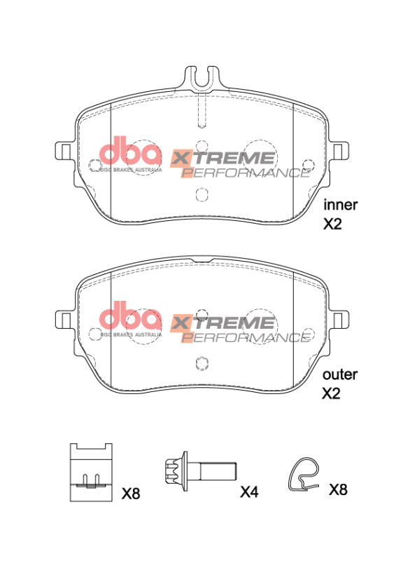 DBA XP Performance Brake Pads - DBA 2020+ Mercedes-Benz CLA200 (C118) XP Performance Front Brake Pads