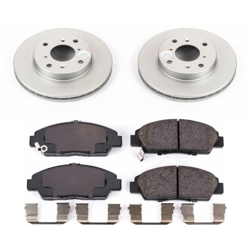 PSB Z17 Evolution Coated Kit - Power Stop 92-96 Honda Prelude Front Z17 Evolution Geomet Coated Brake Kit