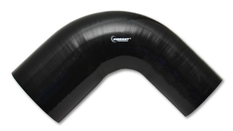 VIB 4 Ply Hoses - Vibrant 3in ID x 3.5in ID x 4in Long Gloss Black Silicone 90 Degree Transition Elbow