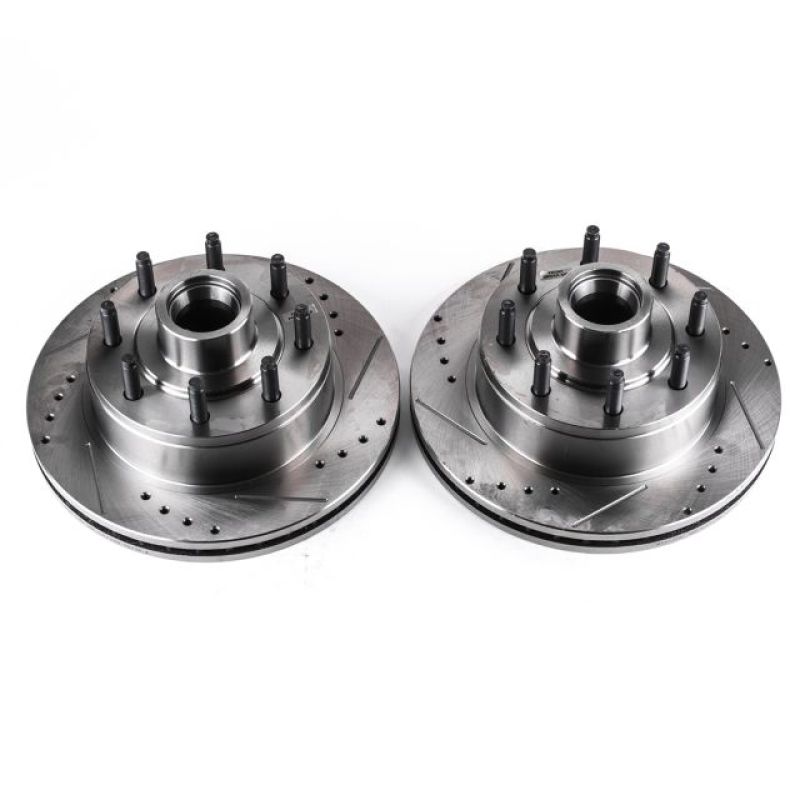 PSB Evolution Drill/Slot Rotor - Power Stop 99-07 Ford E-350 Super Duty Front Drilled & Slotted Rotor - Pair