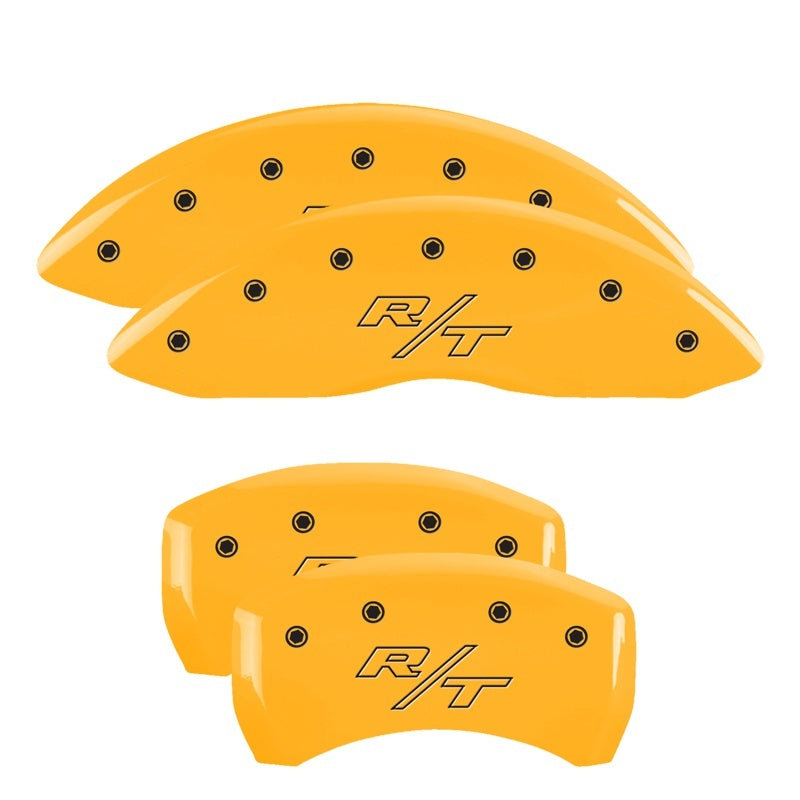 MGP Caliper Covers 4 Logo - MGP 4 Caliper Covers Engraved Front & Rear Vintage Style/RT Yellow finish black ch