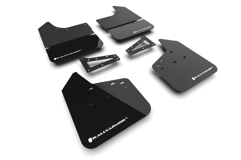 RAL UR Blk Flap/Wht Logo - Rally Armor 23-25 Chevy Colorado ZR2 Black Mud Flap - White Logo