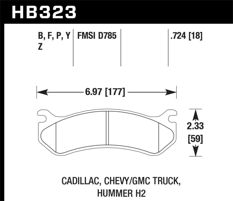 HAWK LTS Brake Pads - Hawk Chevy / GMC Truck / Hummer LTS Street Rear Brake Pads