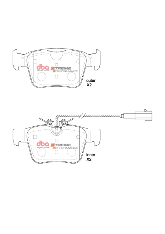 DBA XP Performance Brake Pads - DBA 17-19 Alfa Romeo Giulia (Excl Quadrifoglio) XP Performance Rear Brake Pads