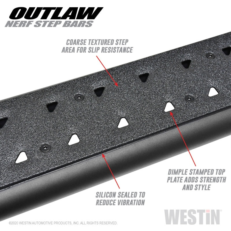 WES Nerf Bars - Outlaw - Westin 2020 Jeep Gladiator Outlaw Nerf Step Bars - Textured Black