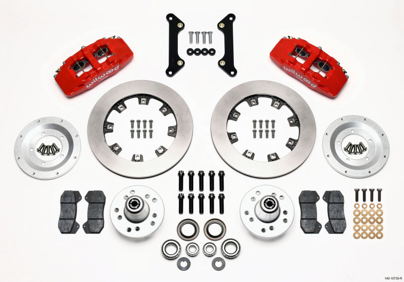WIL Dynapro Brake Kit - Wilwood Dynapro 6 Front Hub Kit 12.19in Red 70-78 Camaro