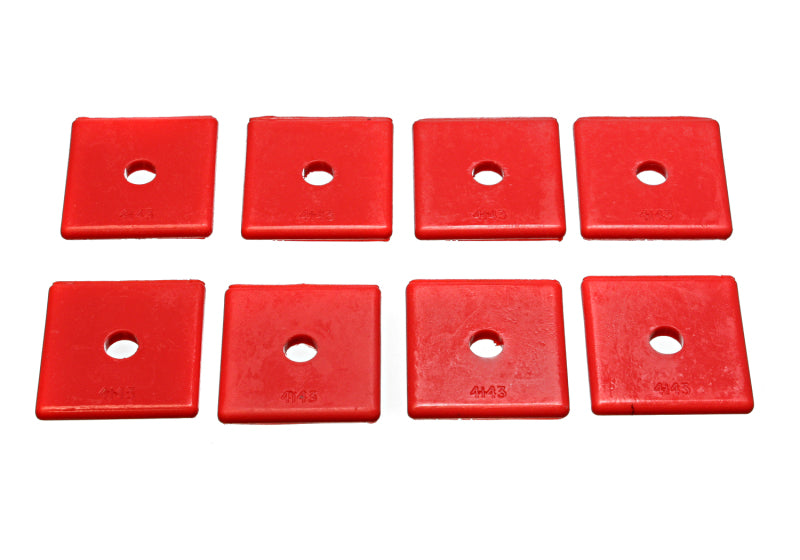 ES Poly Pads - Red - Energy Suspension Pad - Med - 2in SQ x 7/16in ID x 1/4in H - Red