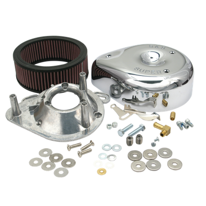 SSC Air Cleaner Kits - S&S Cycle 84-92 BT/86-90 Sportster Models Teardrop Chrome Air Cleaner Cover for S&S Super E/G Carb
