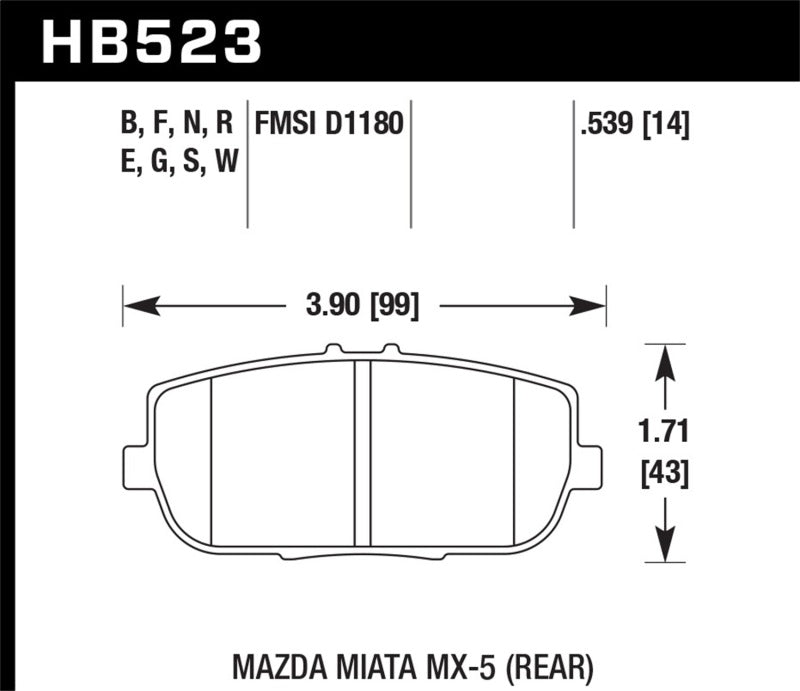 HAWK HP+ Brake Pad Sets - Hawk HP 06-10 Mazda Miata Mx-5 HP+ Street Rear Brake Pads