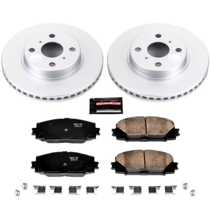 PSB Z17 Evolution Coated Kit - Power Stop 2013 Scion iQ Front Z17 Evolution Geomet Coated Brake Kit