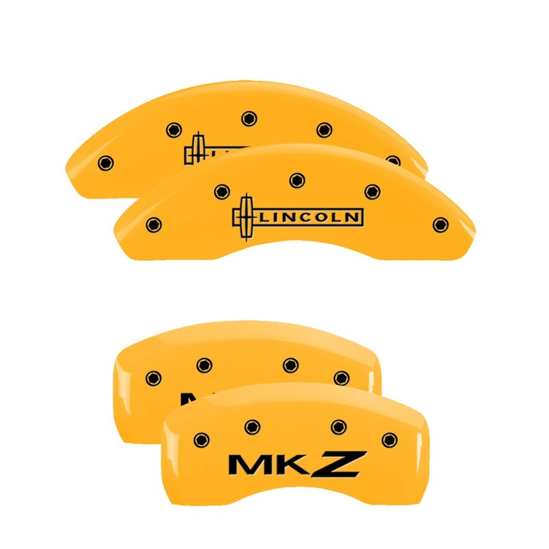 MGP Caliper Covers 4 Logo - MGP 4 Caliper Covers Engraved Front Lincoln Rear MKZ Yellow Finish Black Char 2011 Lincoln MKZ
