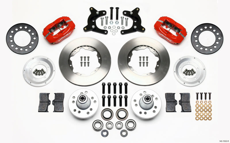WIL Dynalite Brake Kit - Wilwood Forged Dynalite Front Kit 11.00in Red 62-72 CDP A Body - 9in Drum