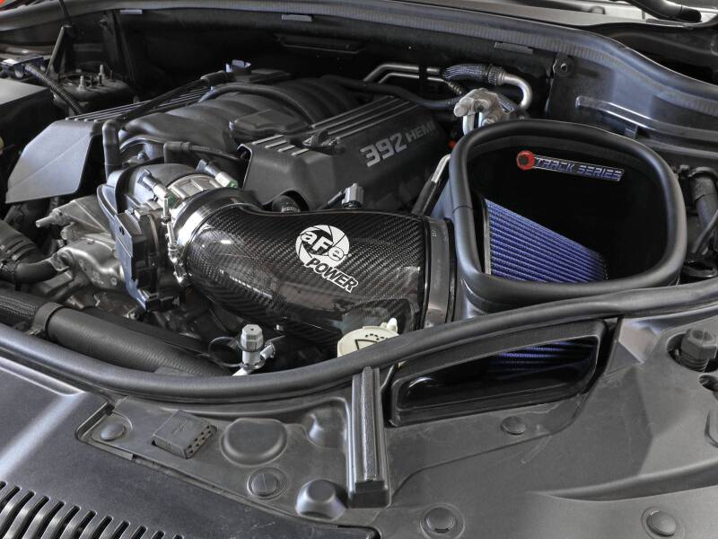 AFE Track Series Intake - aFe 12-21 Jeep Grand Cherokee 6.4L Track Series Carbon Fiber Cold Air Intake System w/Pro 5R Filter