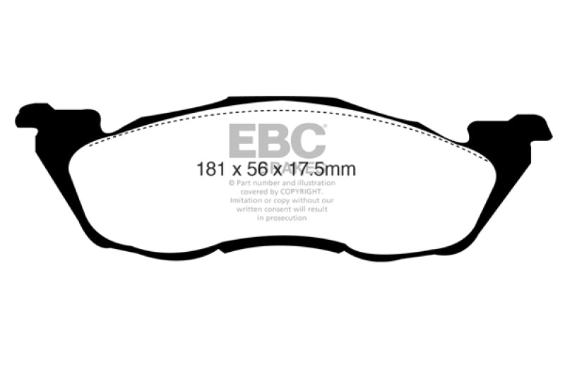 EBC Yellowstuff Brake Pad Sets - EBC 97-98 Dodge Dakota 2WD 2.5 Yellowstuff Front Brake Pads