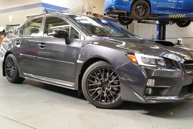 RAL UR Blk Flap/Grey Logo - Rally Armor 15-21 Subaru WRX/STI Black UR Mud Flap w/Grey Logo