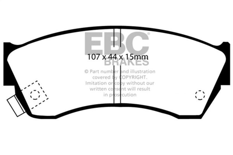 EBC Ultimax2 Brake Pad Sets - EBC 97-01 Chevrolet Metro 1.3 Ultimax2 Front Brake Pads
