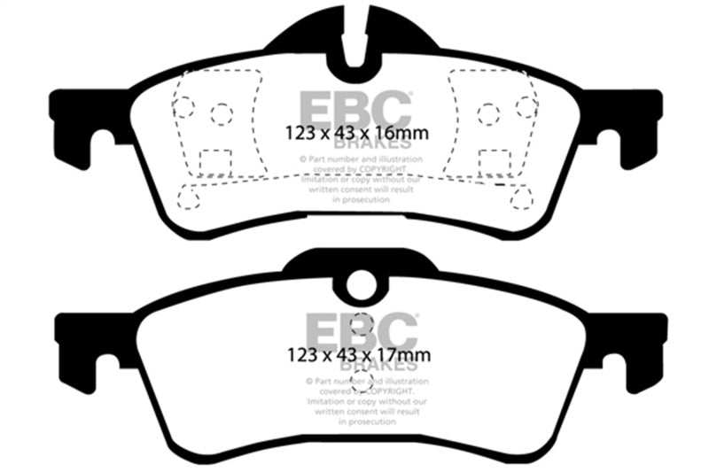 EBC Yellowstuff Brake Pad Sets - EBC 02-03 Mini Hardtop 1.6 Yellowstuff Rear Brake Pads