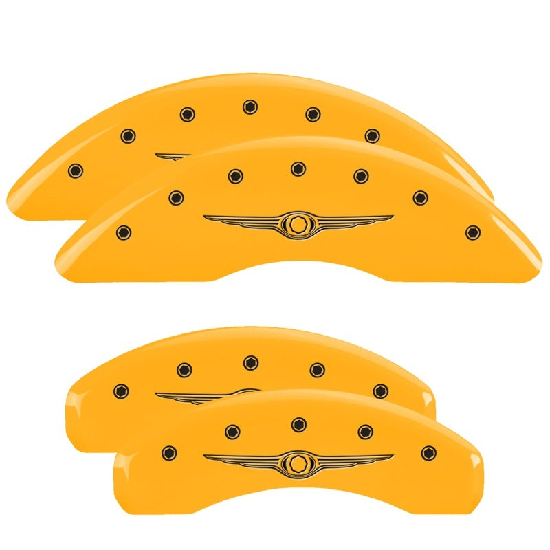 MGP Caliper Covers 4 Logo - MGP 4 Caliper Covers Engraved F & R Chrysler Wing Yellow Finish Black Char 2004 Chrysler Pacifica