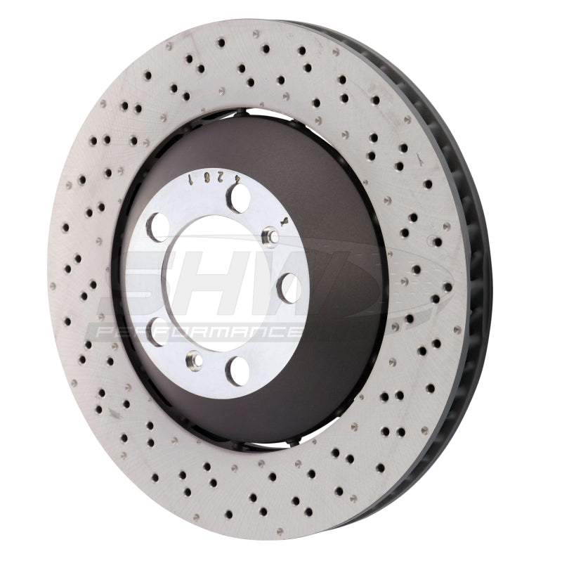 SHW Drilled-Dimpled LW Rotors - SHW 14-19 Porsche 911 GT3 4.0L w/o Ceramic Brake Right Front Drill-Dimp LW Brake Rotor (99135140681)