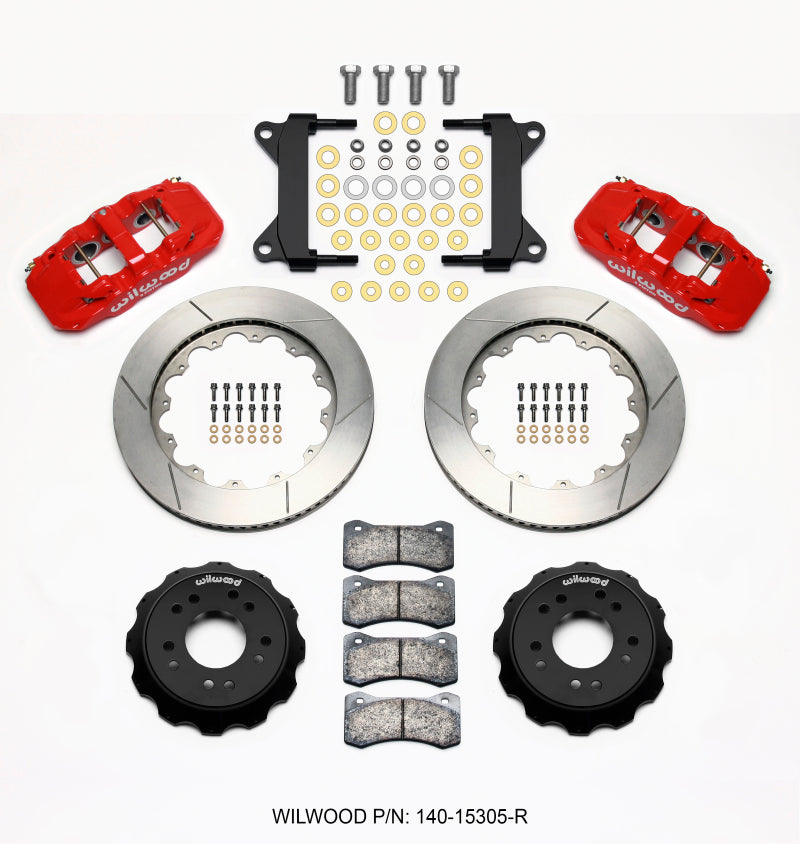 WIL Aero Brake Kit - Wilwood AERO6 Front Hat Kit 14.00 Red 63-87 C10 w/ Wilwood Pro Spindles