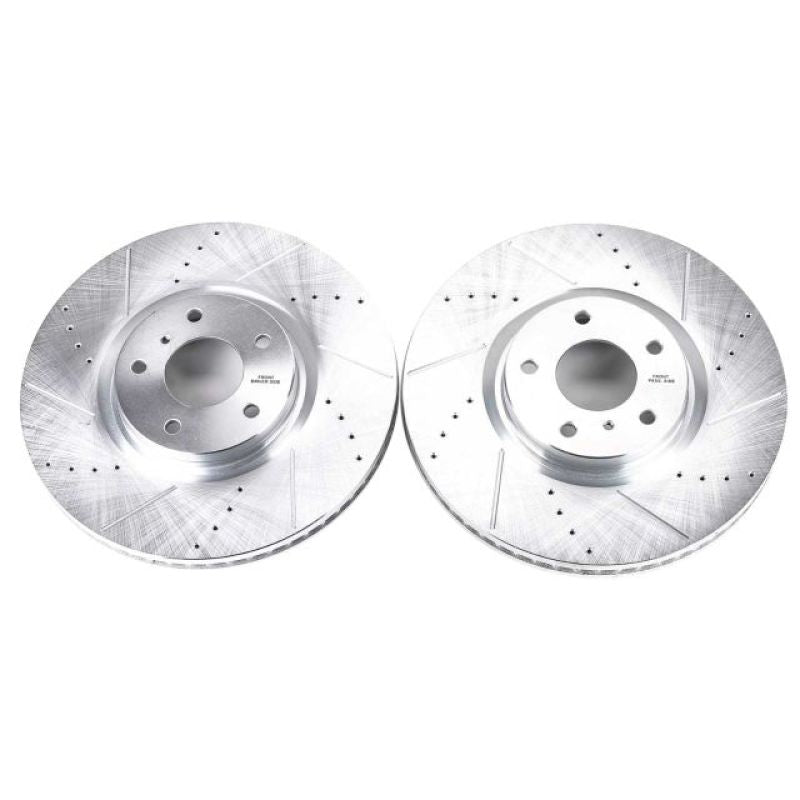 PSB Evolution Drill/Slot Rotor - Power Stop 07-08 Infiniti G35 Front Evolution Drilled & Slotted Rotors - Pair