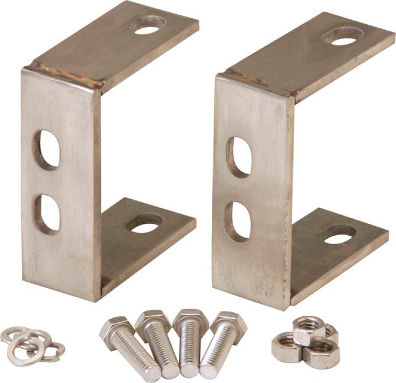 KEN Bumper Bracket - Kentrol 87-95 Jeep Wrangler YJ Rear Bumper Brackets Pair - Polished Silver