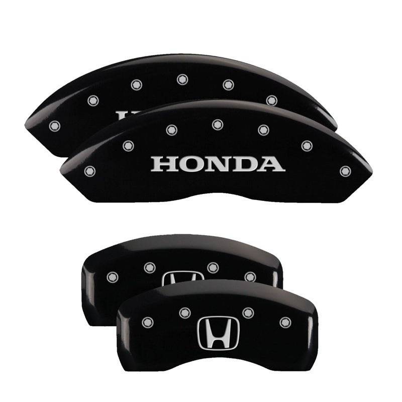 MGP Caliper Covers 4 Logo - MGP 4 Caliper Covers Engraved Front Honda Engraved Rear H Logo Black finish silver ch