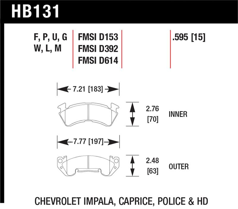 HAWK Black Brake Pad Sets - Hawk 79-84 Chevrolet C20/C30/G30/K20 Black Race Front Brake Pads