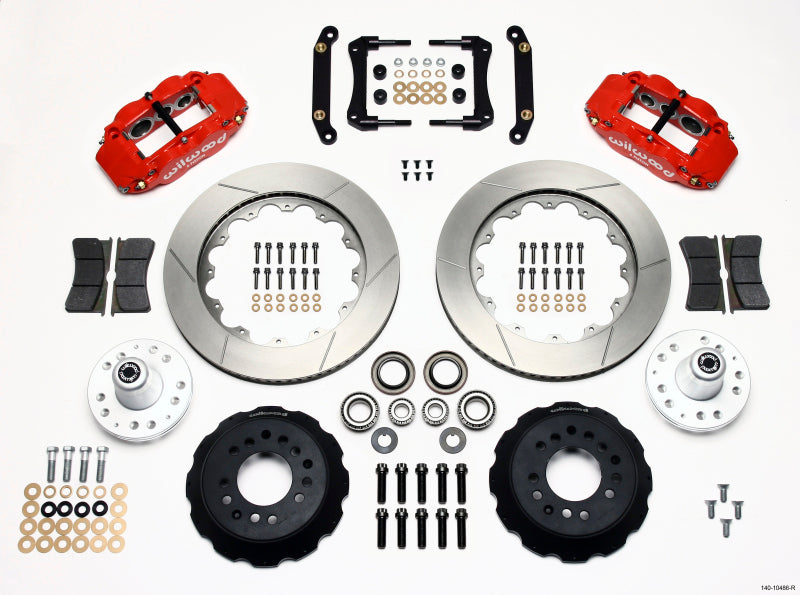 WIL Superlite Brake Kit - Wilwood Narrow Superlite 6R Front Hub Kit 14.00in Red 70-78 Camaro