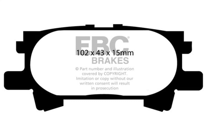 EBC Yellowstuff Brake Pad Sets - EBC 04-07 Lexus RX330 3.3 Yellowstuff Rear Brake Pads