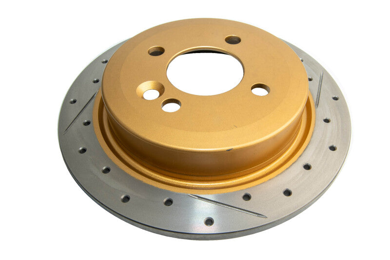 DBA Street Slot&Drill Rotors - DBA 07-16 Mini Cooper (14mm Lug Excl JCW Brakes) Rear Street Series Drill & Slot Rotor w/Gold Hat