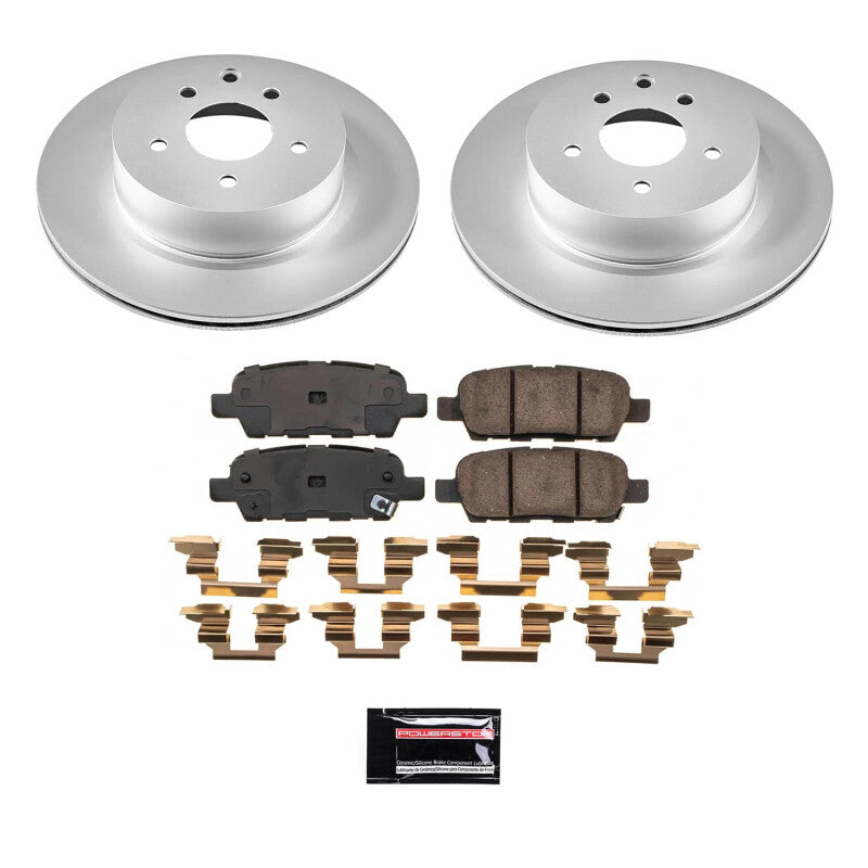 PSB Z17 Evolution Coated Kit - Power Stop 2009 Nissan 370Z Rear Z17 Coated Brake Kit