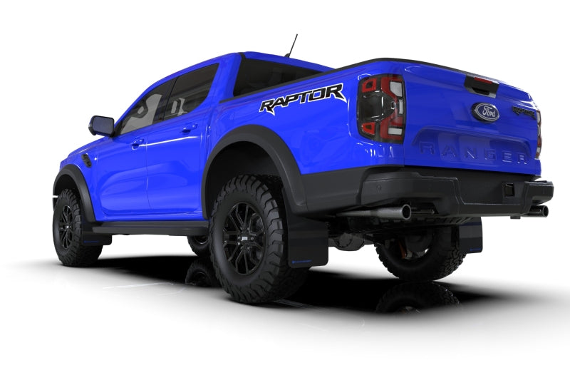RAL UR Blk Flap/Blue Logo - Rally Armor 23-25 Ford Ranger Raptor Black UR Mud Flap Blue Logo