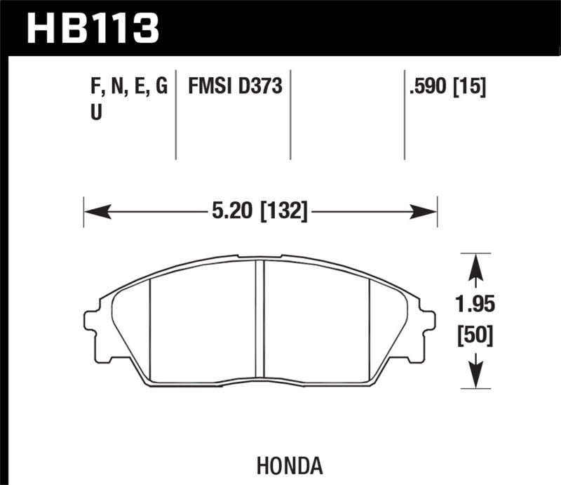 HAWK HPS Brake Pad Sets - Hawk Honda/ Acura 88-91 Civic Wagon/90-91CRX Si/ 88-90 Prelude S HPS Street Front Brake Pads