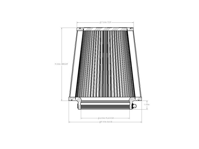 AFE Universal D2 Dura Dry Air Filter - aFe Magnum FORCE Intake Replacement Air Filter w/ D2 Dura-Dry Media 6in F x9in B x7in T x9in H