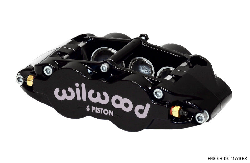 WIL Superlite Caliper - Wilwood Caliper-Narrow Superlite 6R-LH - Black 1.62/1.12/1.12in Pistons 1.25in Disc