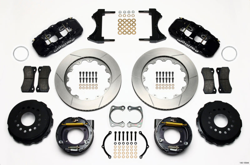 WIL Aero Brake Kit - Wilwood AERO4 Rear P-Brake Kit 14.00in Big Ford New Style 2.36in Offset