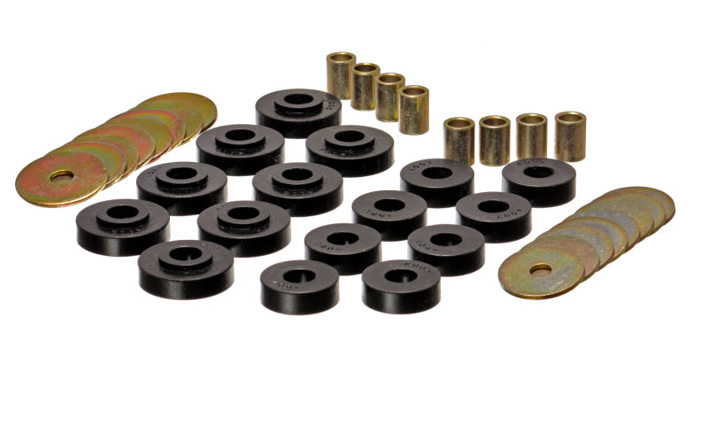 ES Body Mounts - Black - Energy Suspension Corvette Roadster Body Mt - Black