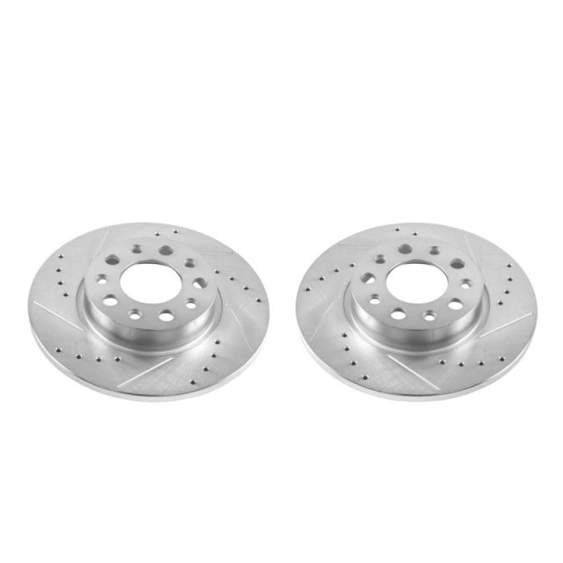 PSB Evolution Drill/Slot Rotor - Power Stop 16-18 Fiat 500X Rear Evolution Drilled & Slotted Rotors - Pair