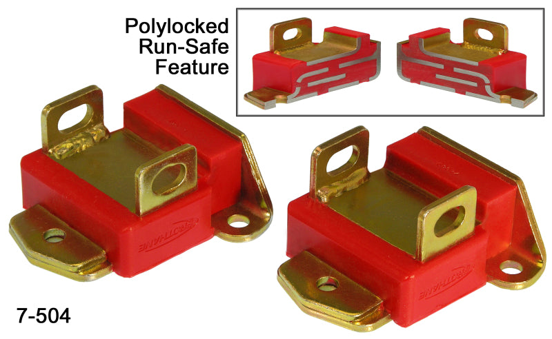 PRO Engine Mounts - Red - Prothane GM Motor Mounts - Type A Short - Red