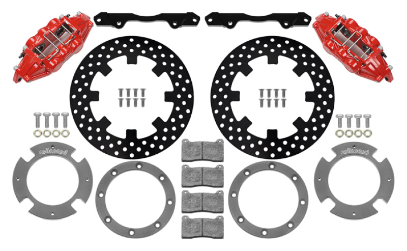 WIL UTV Big Brake Kits - Wilwood 17-21 Can-Am X3RS Red 6-Piston Rear Kit 11.25in - Drilled Rotors