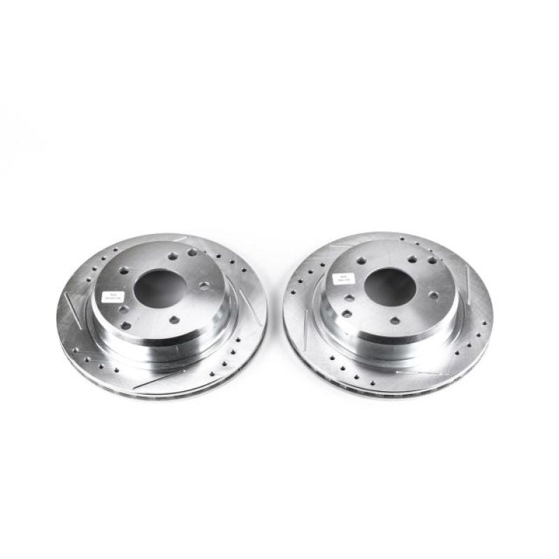 PSB Evolution Drill/Slot Rotor - Power Stop 84-87 Chevrolet Corvette Rear Evolution Drilled & Slotted Rotors - Pair