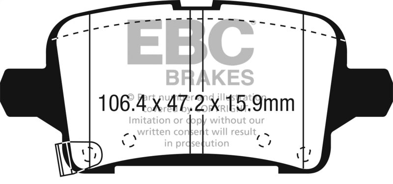 EBC Greenstuff Brake Pad Sets - EBC 2016+ Chevrolet Malibu 1.5L Turbo (Elec PB) Greenstuff Rear Brake Pads