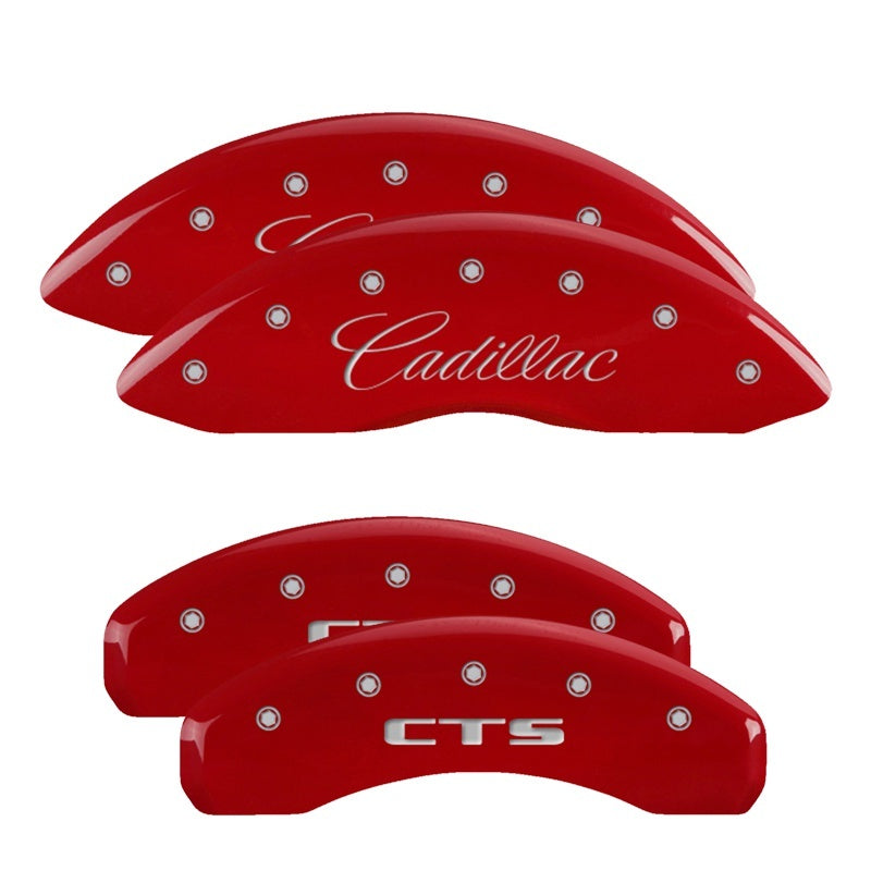 MGP Caliper Covers 4 Logo - MGP 4 Caliper Covers Engraved Front Cadillac Rear CTS Red Finish Silver Char 2015 Cadillac CTS